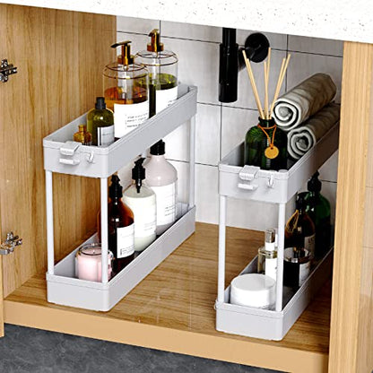 SPACEKEEPER Slim Rolling Storage Cart 4 Tier Bathroom Organizer Mobile Shelving Unit Storage Rolling Utility Cart Tower Rack for Kitchen Bathroom Laundry Narrow Places, Gray | Narrow Rolling Cart with Wheels for Kitchen Office Bathroom Laundry Room,Mobile