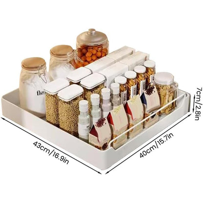 Garvee 15.7'' Pull Out Cabinet Organizer Fixed with Adhesive Durable Film,Sliding Drawers for Cabinets,No Drilling Required-Stainless Steel Material,Can Be Used for Cabinets, Bathroom Sinks - color: White