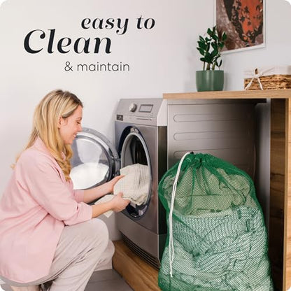 Handy Laundry Mesh XL Laundry Bags - Durable, Machine Washable with Secure Drawstring Closure - Perfect for College Dorms, Laundromats, Apartments (Green, Large 24" x 36") | XL 24x36 Mesh Laundry Bag, Secure Drawstring, Heavy Duty, Machine Washable, for D