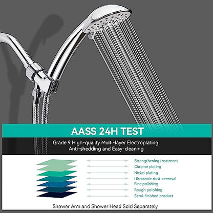 MAAYAYA Brass Ball Shower Holder, 360° Adjustable ABS Bracket, Chrome | MAYYAYA Holder: Solid Brass Swivel Ball; 360° Adjustable ABS Bracket; Universal 1/2" Connector; Fits Standard Shower Hoses - color: Chrome