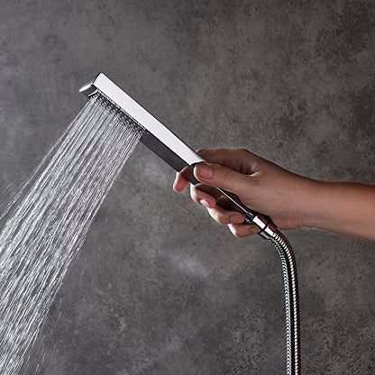 Cascada Digital 12” Wall Mounted Shower System with Single Handle & LCD Display, 3 Functions (Rainfall, Body jets & Handheld) (Antique Brass) - color: Antique Brass