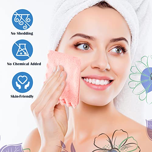 Orighty Makeup Remover Cloths, 24 Pack Microfiber Face Towels, 7 x 7 Inch | Reusable Facial Wash Cloths, Soft & Washable Coral Fleece Microfiber Washcloths for Face, Eye, Lips Cleansing - size: Pack of 24 (7 x 7 in)