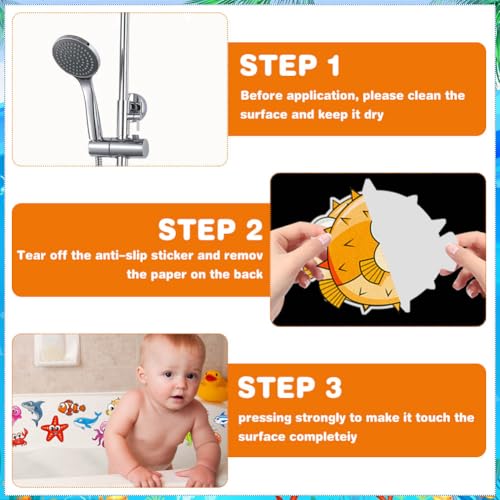 20 Pcs Non Slip Bathtub Stickers Submarine Sea Creature Anti Slip Decals Adhesive Turtle Fish Jellyfish Bathtub Appliques with Scraper for Shower and Bath(Color A) - color: Color a