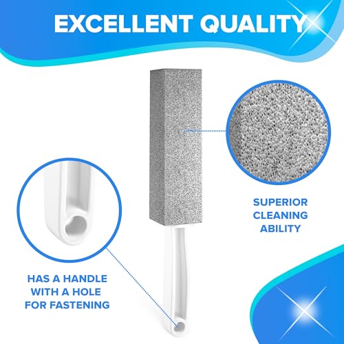DISIWENE Pumice Cleaning Stone with Handle Toilet Bowl Cleaner Hard Water Ring Remover for Bath/Pool/Kitchen/Household Cleaning (4, 4 Pack with Handle) - color: 4 Pack with Handle