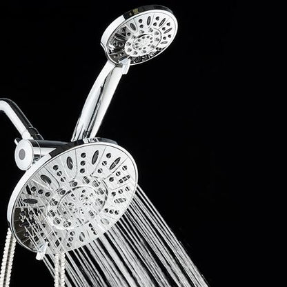 AquaDance Chrome 7" Premium High Pressure 3-Way Rainfall Combo with Extra Long 72 inch Hose – Enjoy Luxury 6-Setting Rain Showerhead and Matching Hand Held Shower Separately or Together - color: Chrome, style: Premium High Pressure 3-Way Rainfall Combo wi