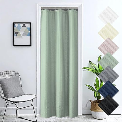 Aiyufeng Moga Sage Green Fabric Shower Curtain - Soft & Lightweight Small Shower Curtain with Texture for Narrow Stall Size, Machine Washable, 36" Wx72 L, Green - color: Sage Green, size: 36"W x 72"L (Pack of 1)
