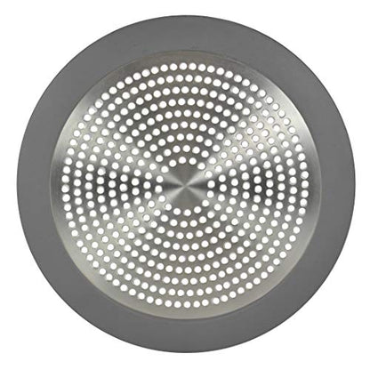 Danco 11040P Bathroom Sink Hair Catcher, Bathtub Drain Protector, Sink and Tub Strainer, 2-Pack - color: Brushed Nickel, size: Round [Pack of 1], style: Shower