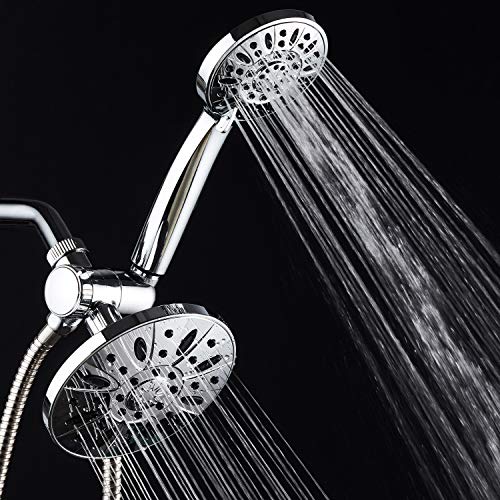 AquaDance 6" Premium High Pressure 3-way Rainfall Shower Combo Combines the Best of Both Worlds - Enjoy Luxurious Rain Showerhead and 6-setting Hand Held Shower Separately or Together! - color: Chrome