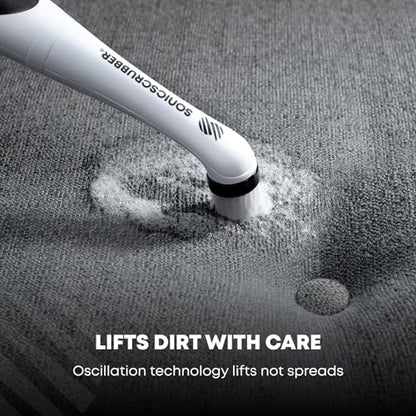 SonicScrubber Household Cleaning Brush Power Scrubber - Electric Spin Scrubber Brush for Home, Kitchen & Bathroom - Grout Cleaner & Removes Mould (Washing-Up System Spin Brush)