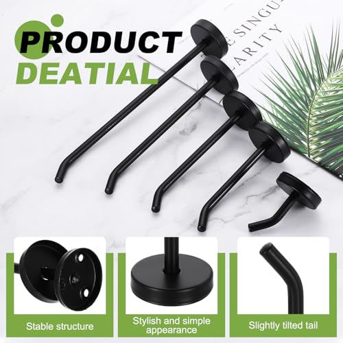 uxcell 4Pcs 2 Inch Coat Hooks, Stainless Steel Long Nose Wall Mount Hook, Robe Towel Hangers with Screws for Livingroom Bathroom Closets and Wardrobe, Black - color: Black, size: 2 Inch