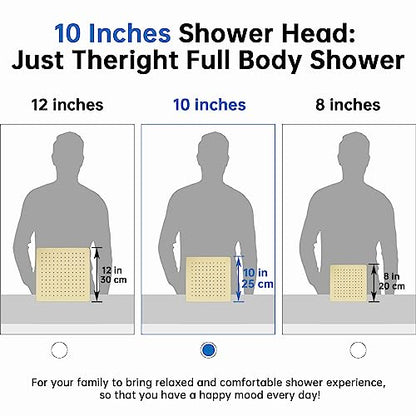 G-Promise All Metal 10 Inches Rainfall Shower Head with Handheld Combo | All Metal, Built to Last, Easy Install, Adjustable Height & Angle for All Heights, Extra Long Hose, Modern Upgrade - color: Polished Brass, size: 10 Inches