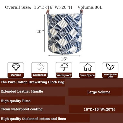80L Waterproof Laundry Hamper in Family Leather Handle Laundry Basket in Dormitory Collapsible Laundry Bag in Nursery (91-Satisfied laundry hampers) - color: 91-Satisfied laundry hampers