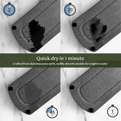 2PCS Absorbing Stone Soap Tray, Quick Dry Diatomaceous Earth Drying Rack | Self-draining, mold-resistant water absorbing soap holder; shower caddy, soap dispenser & sponge organizer, kitchen bathroom. - color: Dark Gray