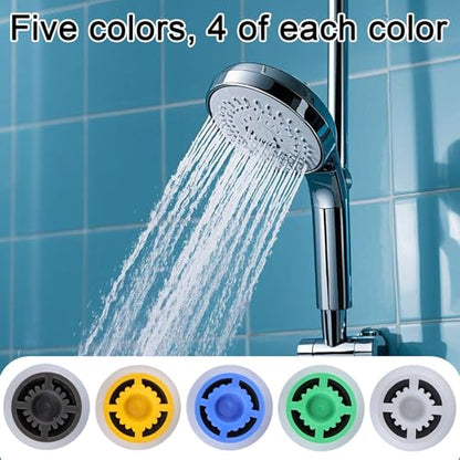 20pcs Multi Color Shower Head Flow Restrictors, Plastic GPM 1.5/1.8/2.0/2.5/3.0 Water Saver Faucet Adapters Shower Head Flow Limiter Water Pressure Reducer for Bathroom Toilet