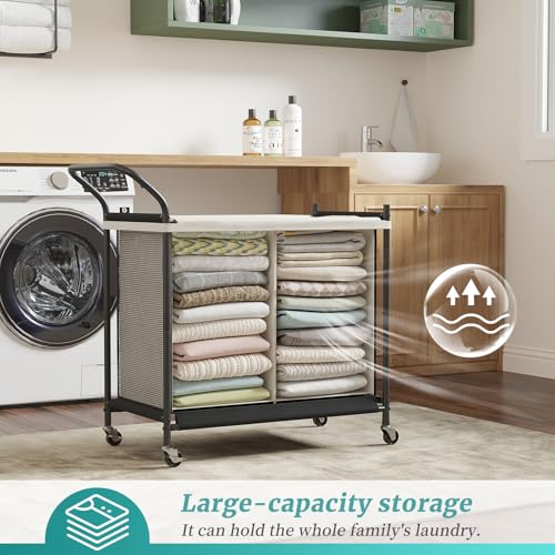 Laundry Hamper with Wheels - 2 Section Laundry Basket 160L, Removable Washable Bags, Height-Fitted Rolling Laundry Cart for Laundry Room & Bedroom - size: 160L(2-Section)