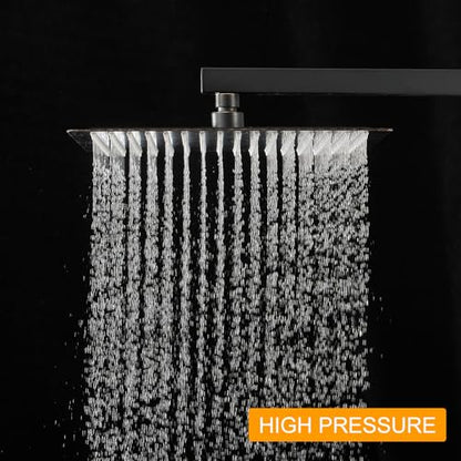 12 In Rain Shower Head High Pressure Rainfall Shower Head Bronze | Square Rain Bathroom Showerhead, High Flow, Large Stainless Steel, Ceiling Mounted, Wall Mounted, Waterfall Full Body - color: Oil Rubbed Bronze, size: 12 Inch