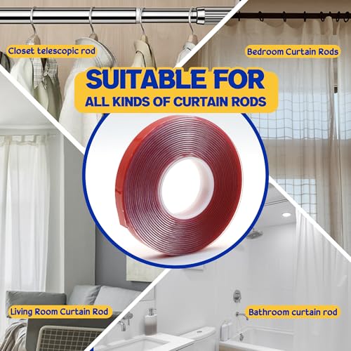 13 Ft Rod Tape - Smooth and Silent Sliding Accessories for Drapery Rings - Hard Surface - Wide - Make Curtains Slide Easier - size: 13ft