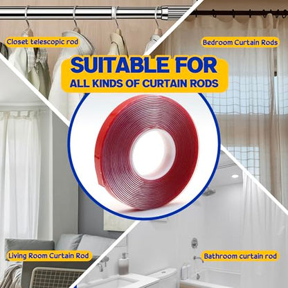 13 Ft Rod Tape - Smooth and Silent Sliding Accessories for Drapery Rings - Hard Surface - Wide - Make Curtains Slide Easier - size: 13ft