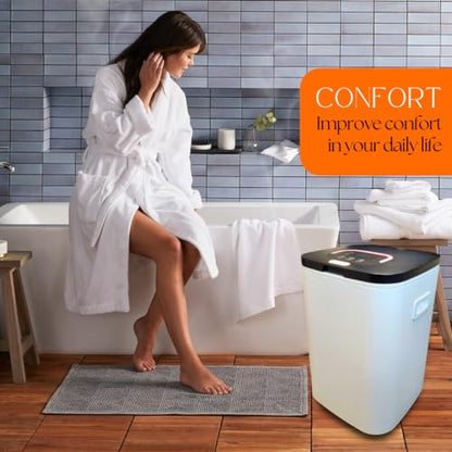 Di’Aroma Luxury Towel Warmer Bucket for Bathroom – Extra Large 26L Heated Towel Warmer for Towels, Robes & Blankets, Hot Towel Warmer with Fast Heating, Includes Aroma Tablets, Housewarming Gift - color: Black & White