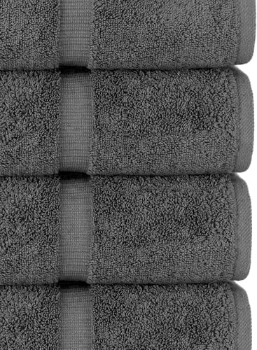 Chakir Turkish Linens 2 Piece Large Bath Towels, 100% Cotton Turkish Towels for Bathroom, Luxury Soft Absorbent Bath Towels, 30 x 60 Inches, Dark Gray - color: Dark Gray