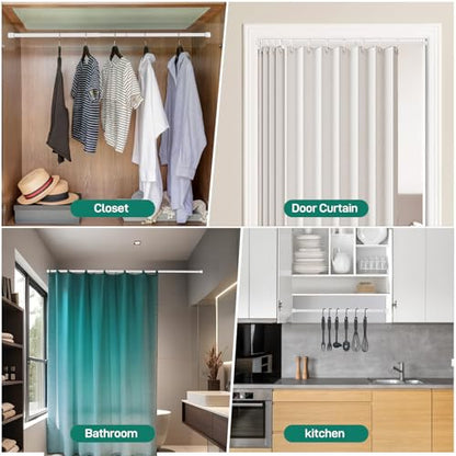 Shower Curtain Rod, No Drill Spring Tension Curtain Rods for Windows, Bathroom, Closet, Non-Slip, Anti-Rust, 0.63" Diameter,16WU15-54WHx2 - color: white, size: 16"-54" 2pcs