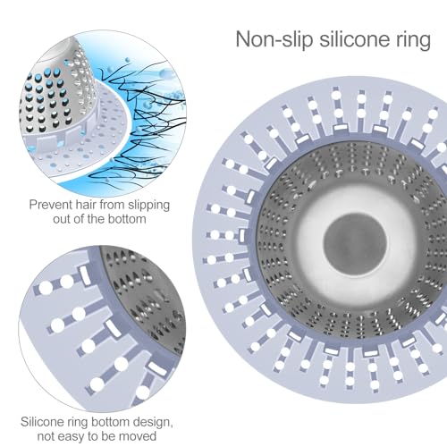 LEKEYE Shower Drain Hair Catcher/Bathtub Drain Cover/Drain Protector for Pop-Up & Regular Drains(Light Blue) - color: Light Blue