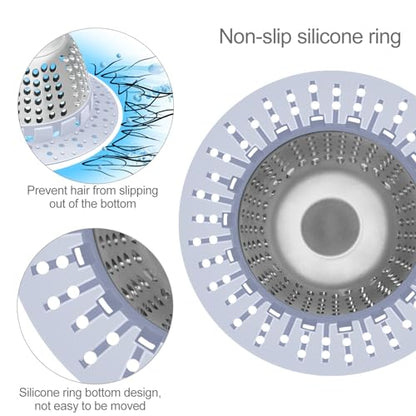 LEKEYE Shower Drain Hair Catcher/Bathtub Drain Cover/Drain Protector for Pop-Up & Regular Drains(Light Blue) - color: Light Blue