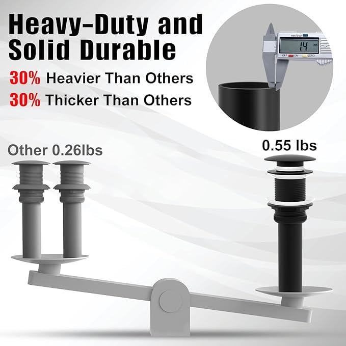 ZM Pop Up Drain Stopper No Overflow for Bathroom Faucet Vessel or Vanity Sink, Matte Black - style: Black Without Overflow