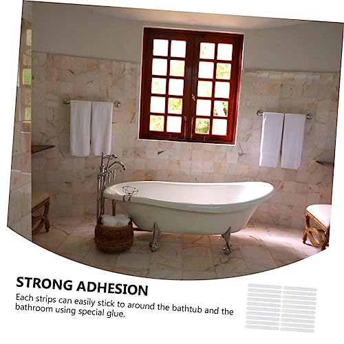 Mobestech 2sets Bathroom Skid Strips Self Adhesive Non Slip Stickers for Shower Bathtub Stairs Pools Safety Tread Stickers for Enhanced Slip Resistance and Elegant Design 20pcs*2