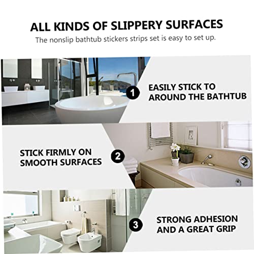 20pcs Bathroom Slip Stickers Self Adhesive Non Skid Strips for Bathtub Shower Stairs Strong Adhesive Easy Installation Safety Shower Tread Stickers