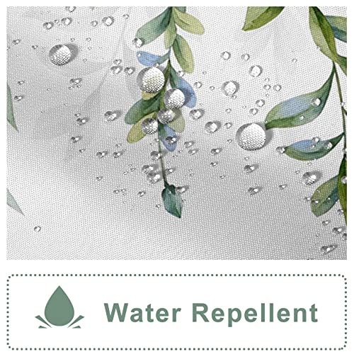 AWERT Green Mixed Light Blue Plant Stall Shower Curtain with 6 Hooks Sage Green Shower Curtain for Bathroom Waterproof Fabric 36x72 inch - color: Green and Light Blue, size: 36"W x 72"L (Pack of 1)