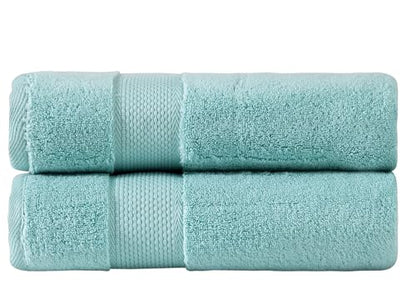 BAGNO MILANO Turkish Towels Hotel-Spa Towel Set, 100% Turkish Cotton | Ultra Soft Plush Absorbent Towels Set (Aqua Green, Bath Towel Set of 2) - color: Aqua Green, size: Bath Towel Set of 2