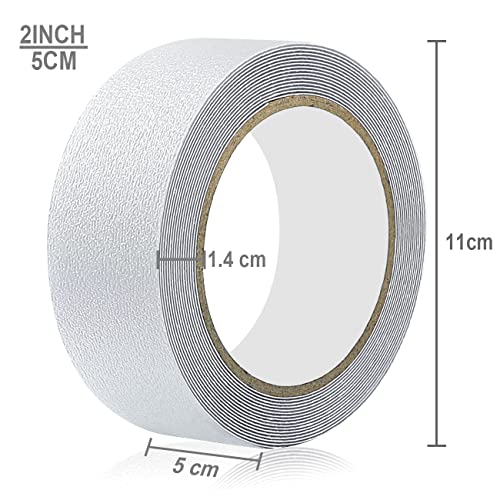Yorwe Anti Slip Tape Transparent, More Clear and Comfortable Safety Track Tape (2" Width x 190" Long, Clear) - size: 2" Width x 190" Long