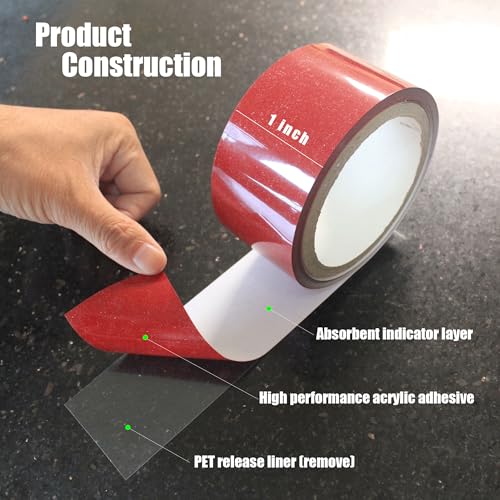 2 Rolls x 1" x 10 Yards White Polyester Water Contact Indicator Tape | Model 0201, Ultra-Thin 6 Mil, Printable and Die Cuttable, Top Quality with UL-969 Compliant, for Electronics Repair Warranty - size: 1" x 10 Yards