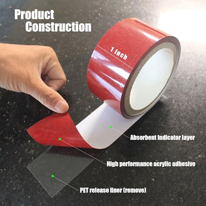 2 Rolls x 1" x 10 Yards White Polyester Water Contact Indicator Tape | Model 0201, Ultra-Thin 6 Mil, Printable and Die Cuttable, Top Quality with UL-969 Compliant, for Electronics Repair Warranty - size: 1" x 10 Yards