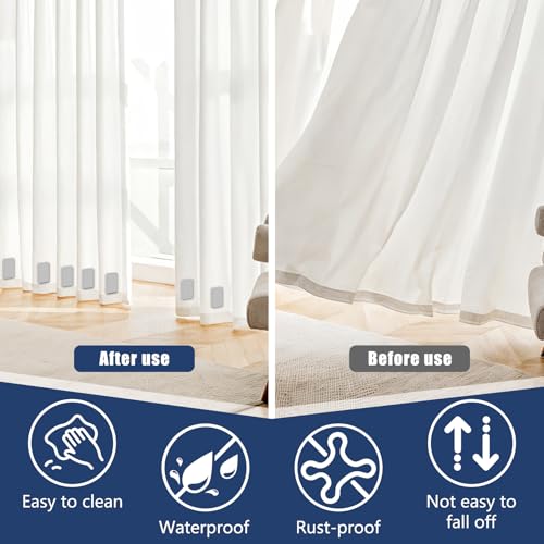 Phoncoo 18pcs Outdoor Curtain Weights, Plastic Wrapped Magnetic Drapery Weights, Waterproof Heavy Duty Curtain Magnets for Heavy Wind, Outside Curtain, Shower Curtain, Tablecloth, Flag (Grey) - color: Grey-18pcs