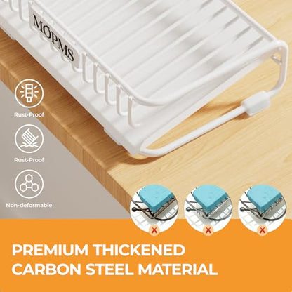 MOPMS Self Draining Soap Dish, Carbon Steel Bar Soap Holder for Shower | Waterfall Design Soap Saver for Bathroom, Kitchen Sink and Countertop, Sponges, Dispensers, White - color: White