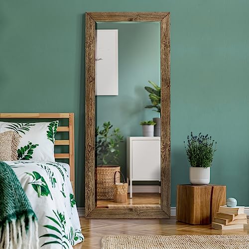 Barnwood Wood Full Length Mirror - Distressed Tonal Walnut (AR2-L05S) - color: Walnut, size: 61"L x 25"W