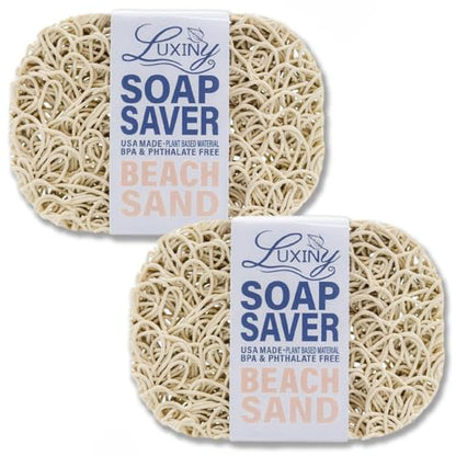 Soap Savers for Bar Soap, American Made by Luxiny, Lifts Soap in Soap Dishes & Shower Soap Holders -Handmade Soap Lasts Longer -Made from Plant Based Materials (Sand - 2 Pack) - color: Sand - 2 Pack