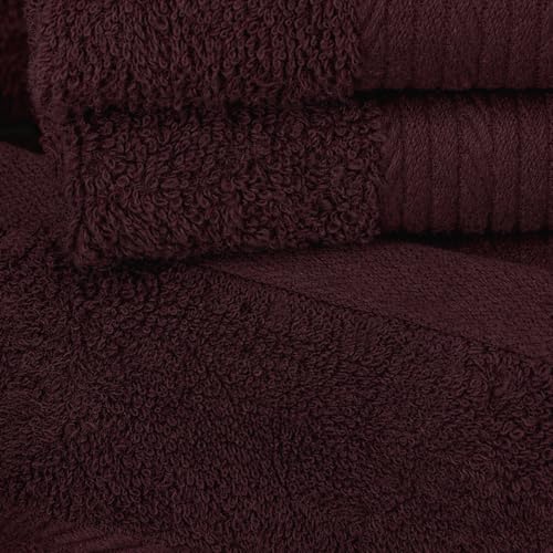 100% Cotton Hand Towels 18x28 Inches, 600 GSM, Soft & Absorbent, Set of 6, Brown - color: Brown, size: Hand Towel Set of 6