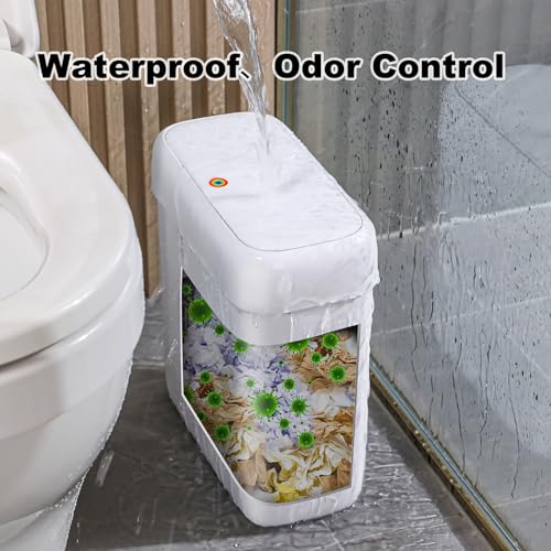 funest Bathroom Small Trash Can with Lid,10L / 2.7 Gallon Slim Garbage Bin Wastebasket with Press Top Lid for Bedroom,Rv,Office,Kitchen,Craft Room (Pack of 2) - size: 2 Pack (2.7 Gallon)