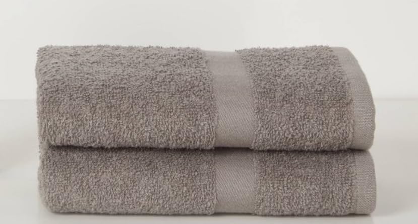 Monogrammed Towel Set, Bath Towel, 2 Hand Towels - color: Gray