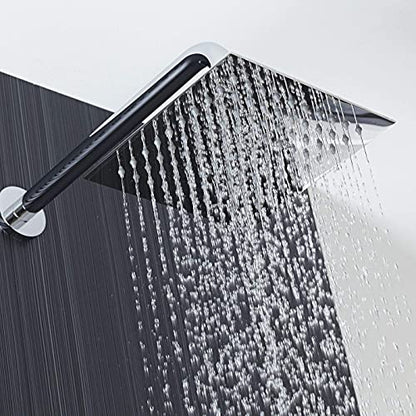 Voolan Shower Arm with Flange and Teflon Tape, Extension Shower Head Arm for Bathroom Fixed Shower Head, Solid Stainless Steel, Wall Mounted (20 Inch, Chrome) - color: Chrome, style: 20 Inch