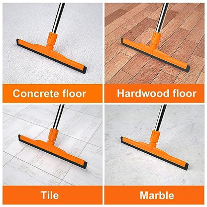 Heavy-Duty Floor Squeegee, 62" Adjustable Handle, EVA Foam Blade, Ideal for Concrete, Garage, Patio & More