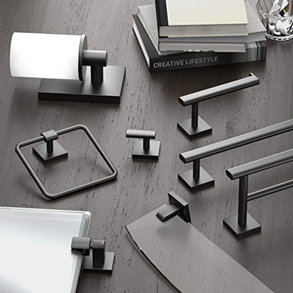 Gatco 4052MX Elevate Bathroom Towel Ring Holder, Matte Black , 6.13" Wide - color: Matte Black, style: Elevate