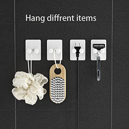 2-Pack Adhesive Shower Caddy, No-Drill Shower Racks with Hooks for Bathroom | Two Adhesive Shelves with Hooks, No Drilling Required, Space-Saving Storage for Shower, Bathroom and Kitchen Essentials
