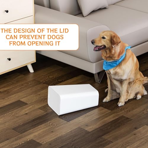 Yieach 12L White Slim Bathroom Trash Can with Lid,3.17 Gallon Pet/Dog Proof Kitchen Trash Can,Rectangle Thin Garbage Can,Covered Waste Basket,Narrow Small Plastic Trashcan for Room,Bedroom,Office,1PCS - color: White, size: 12L - 1 PACK