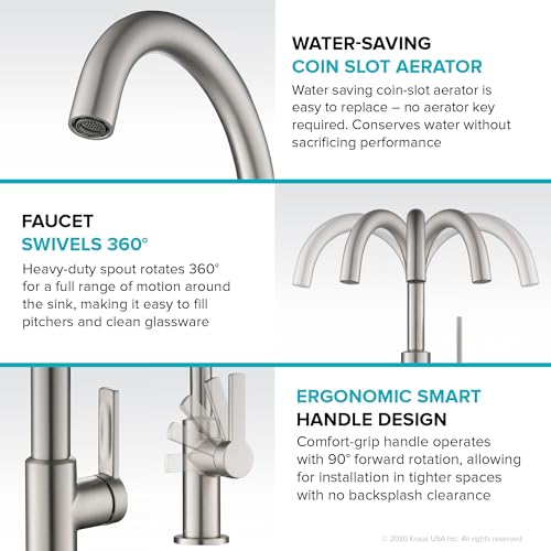 KRAUS Oletto Single Handle Kitchen Bar Faucet in Brushed Brass, KPF-2822BB - color: Brushed Bronze, style: Bar Faucet