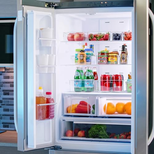 Sorbus Clear Plastic Organizing Bins 10-Pack, Clear Bins, Refrigerator & Pantry Organizer - size: Small/Medium/Large/XL, style: 10 Pack