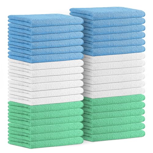 Avalon Towels Microfiber Cleaning Cloths (Value Pack of 36) - Size 16 x 16 Inches, Highly Absorbent Cleaning Rags, Lint Free, Reusable and Washable, Microfiber Towels for Cars - color: Multicolor, size: Pack of 36 - 16x16 Inches